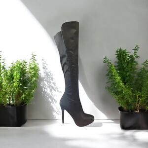 Dual Leather Spandex Back Boots